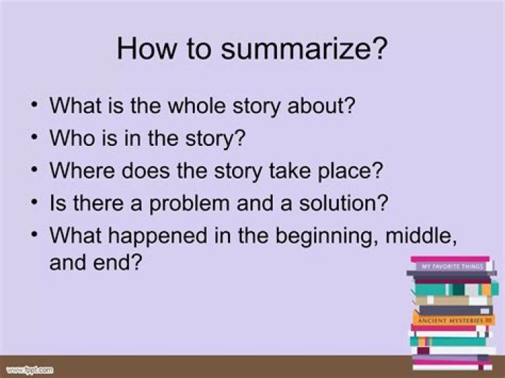 How do you summarize a situation?